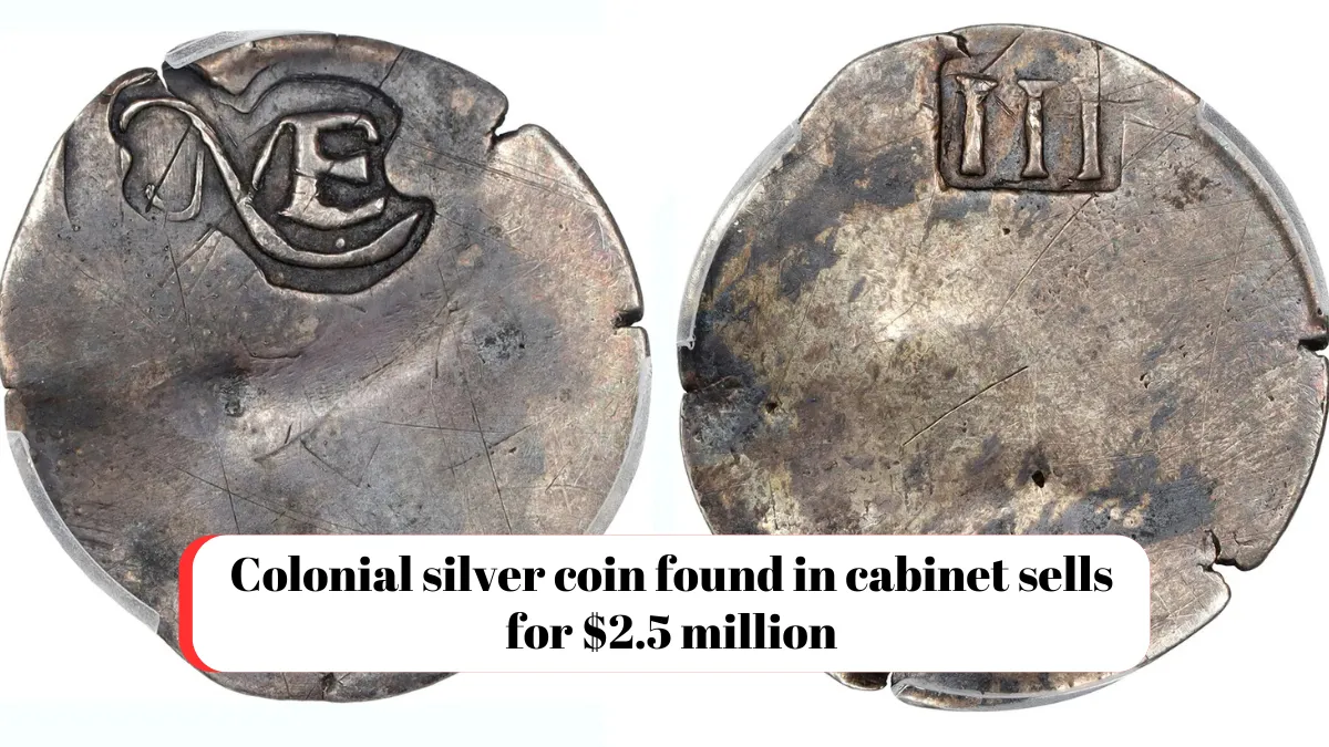 Colonial silver coin found in cabinet sells for $2.5 million